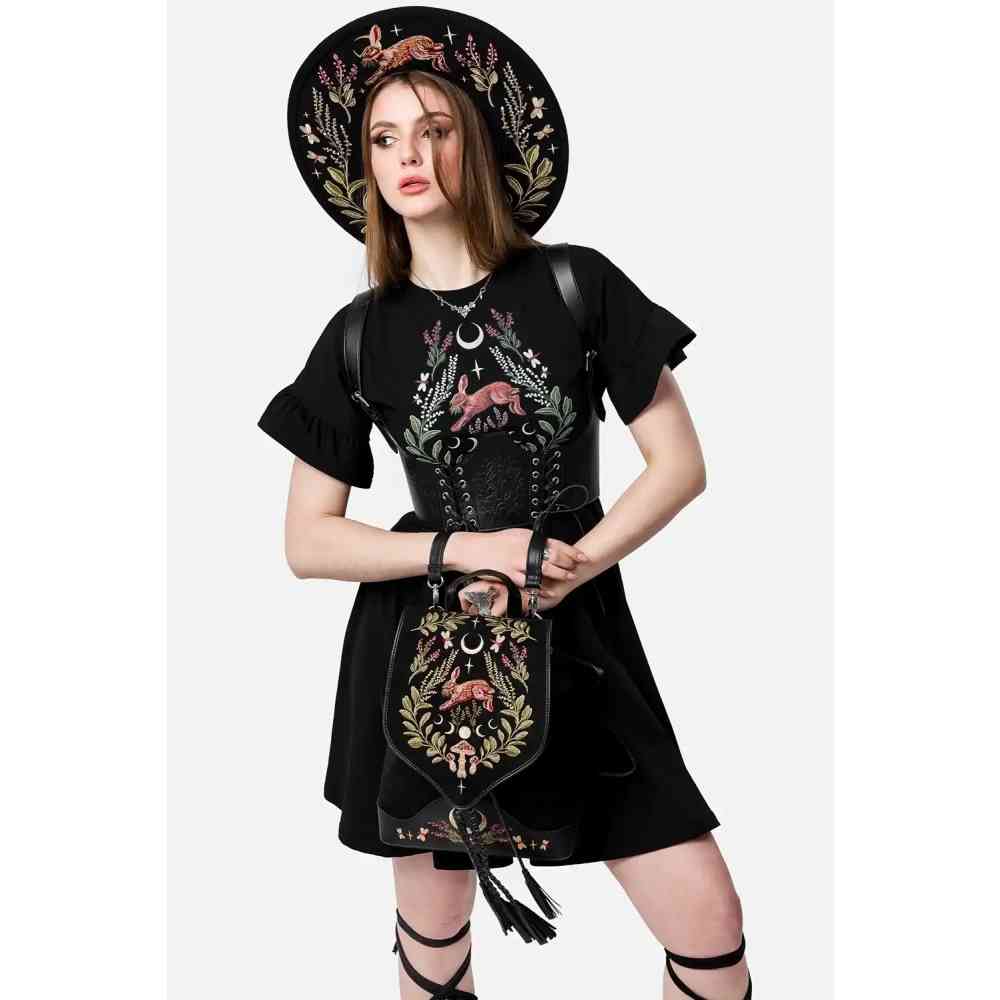 Restyle - Hare Moon Mini robe - Noir